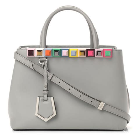 fendi 2jours color|FENDI Vitello Baltico Dolce Studded Petite 2Jours Tote Ghiaccio .